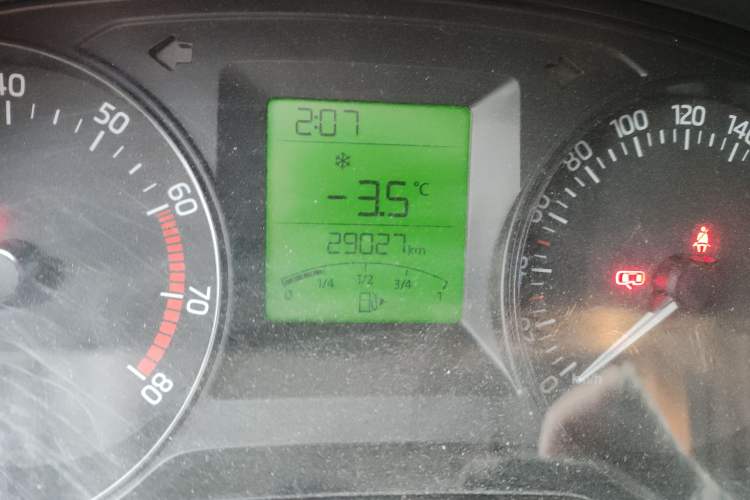 Used Skoda Fabia 2015 1.4L Manual Front-Wheel Drive Model Odometer Close Up
