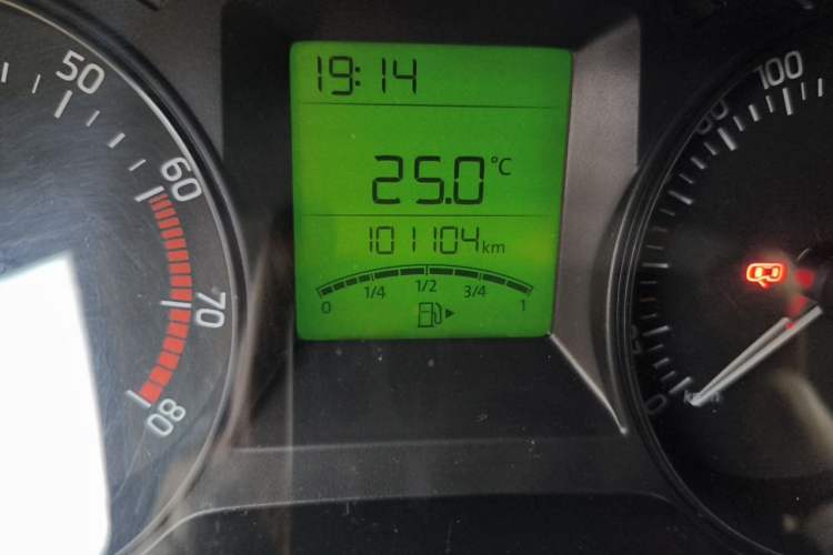 Used Skoda Fabia 2015 1.4L Manual Front-Wheel Drive Model Odometer Close Up