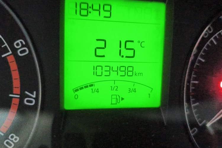 Used Skoda Rapid 2013 1.6L Manual Enjoyment Model Odometer Close Up