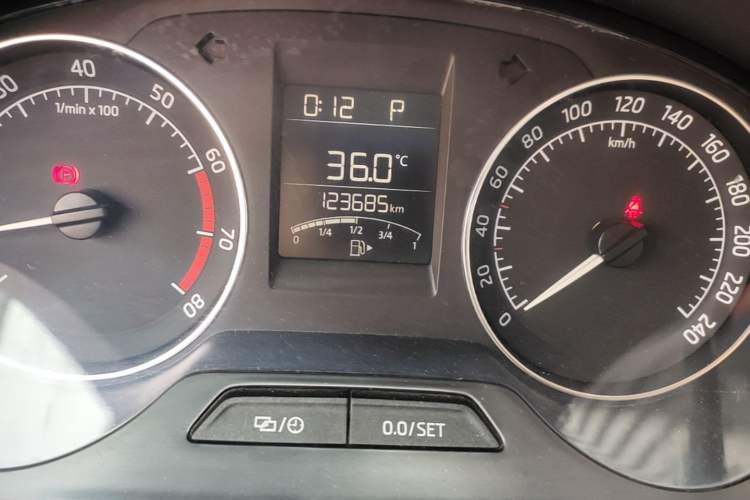 Used Skoda Rapid 2013 1.6L Automatic Smart Selection Model Odometer Close Up
