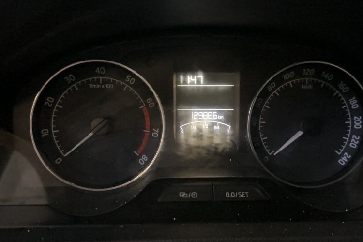 Used Skoda Rapid 2013 1.6L Manual Preferred Version Odometer Close Up