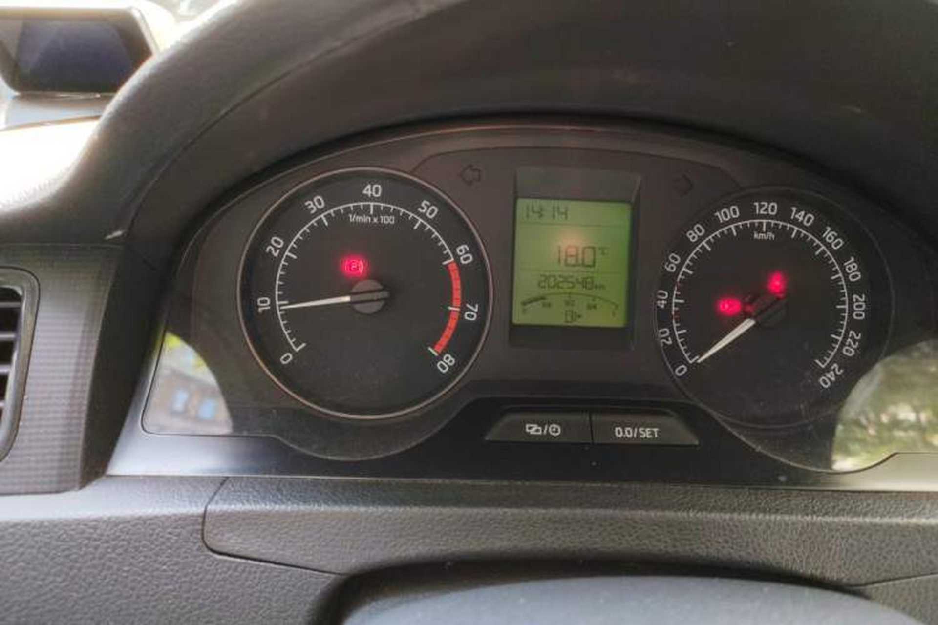 Used Skoda Rapid 2013 1.6L Manual Enjoyment Model Odometer Close Up