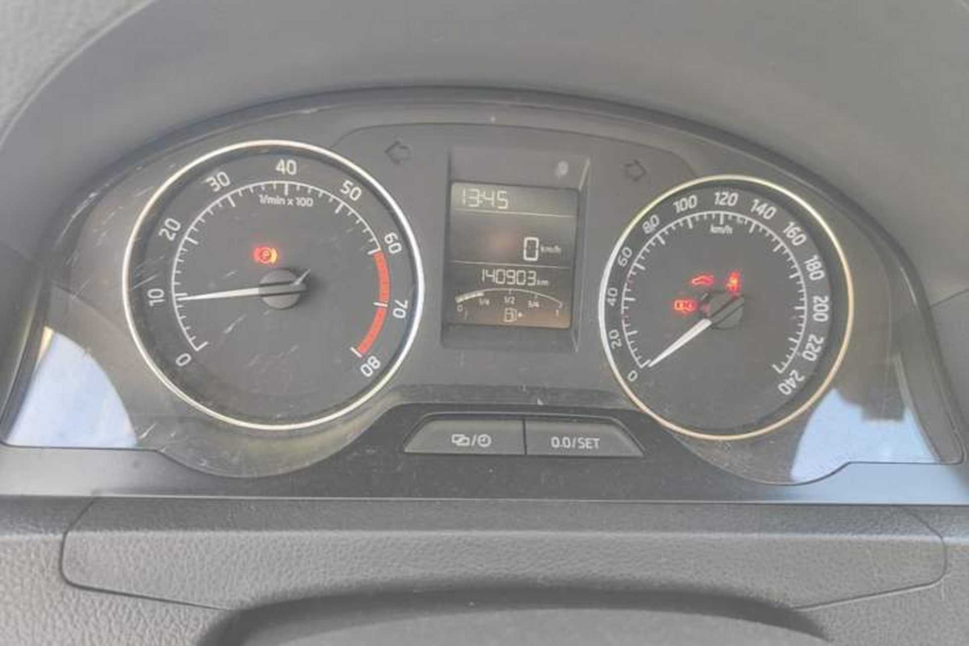 Used Skoda Rapid 2013 1.6L Manual Preferred Version Odometer Close Up