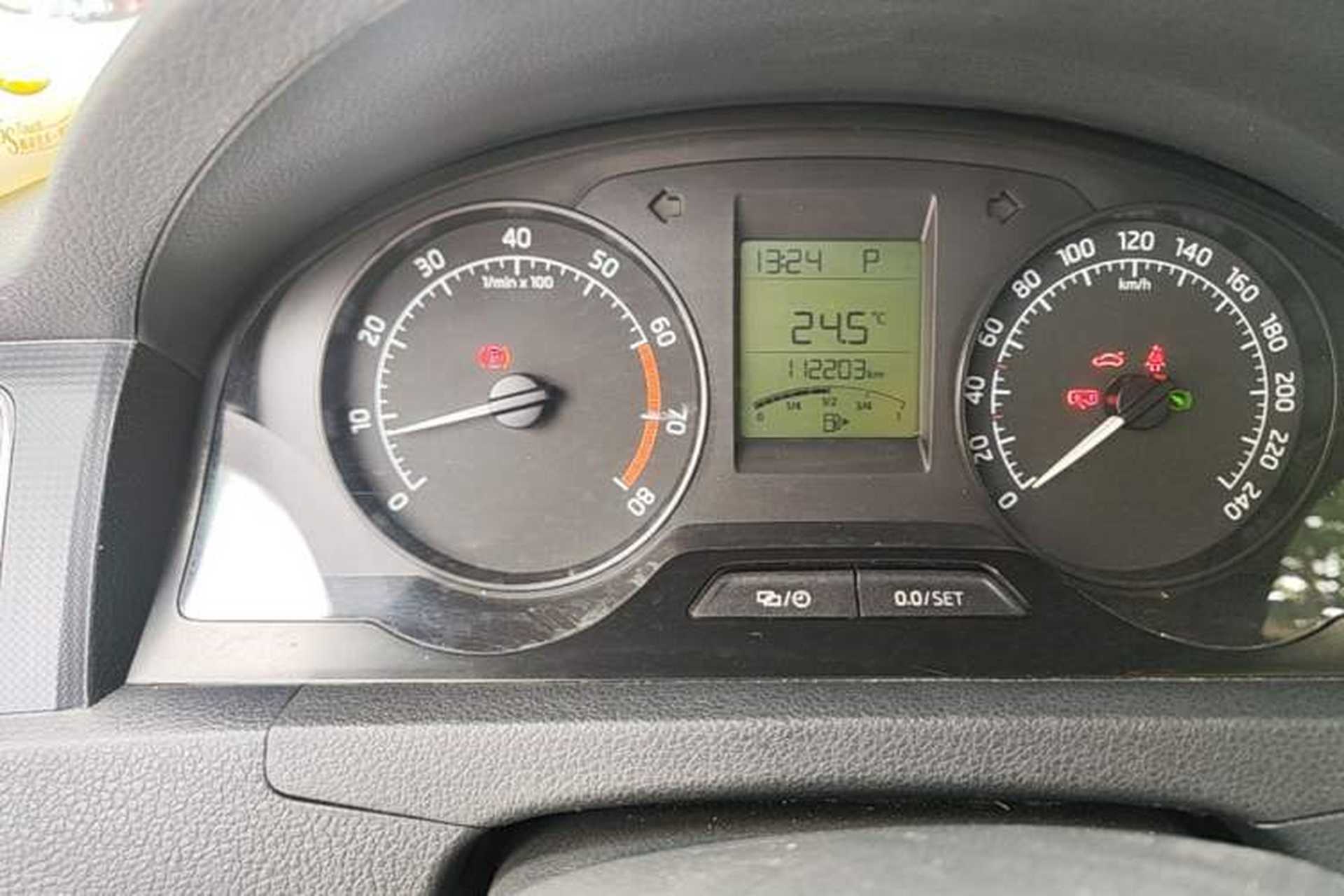 Used Skoda Rapid 2013 1.6L Manual Enjoyment Model Odometer Close Up