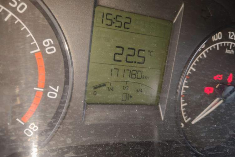 Used Skoda Rapid 2013 1.6L Manual Smart Selection Model Odometer Close Up