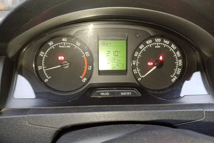Used Skoda Rapid 2013 1.4L Manual Enjoyment Model Odometer Close Up
