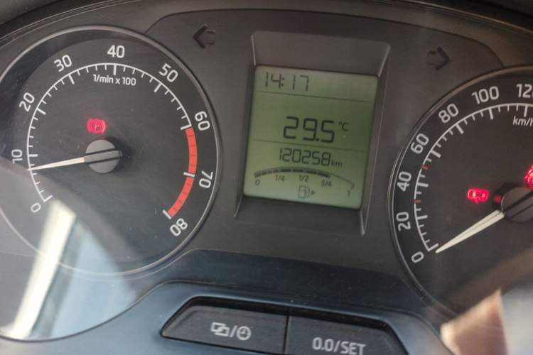 Used Skoda Rapid 2013 1.6L Manual Enjoyment Model Odometer Close Up