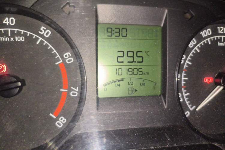 Used Skoda Rapid 2013 1.4L Manual Enjoyment Model Odometer Close Up