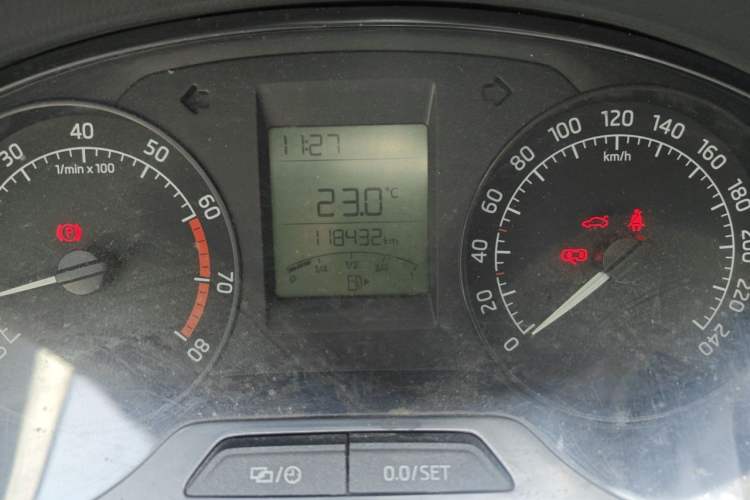 Used Skoda Rapid 2013 1.6L Manual Enjoyment Model Odometer Close Up