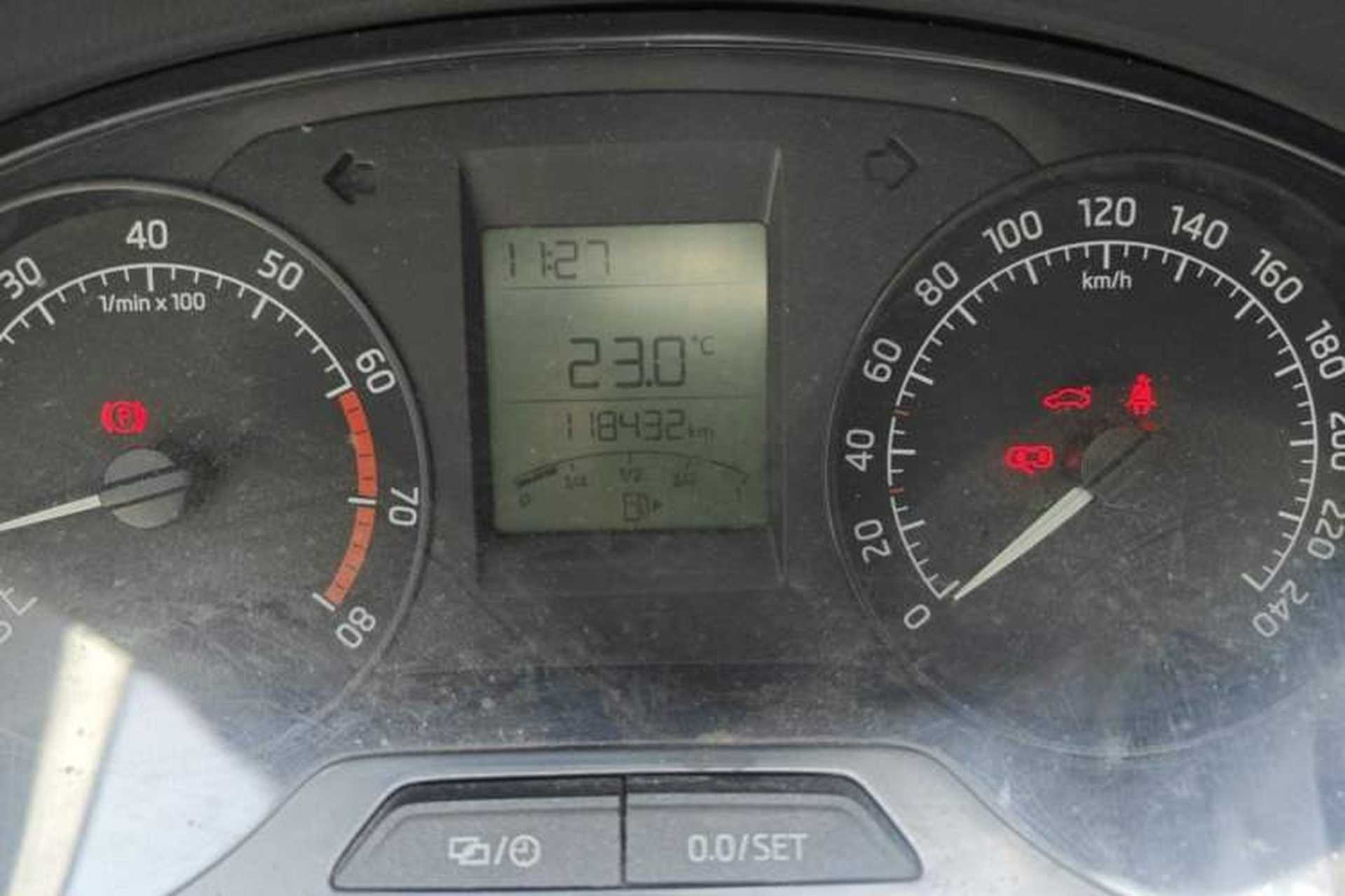 Used Skoda Rapid 2013 1.6L Manual Enjoyment Model Odometer Close Up