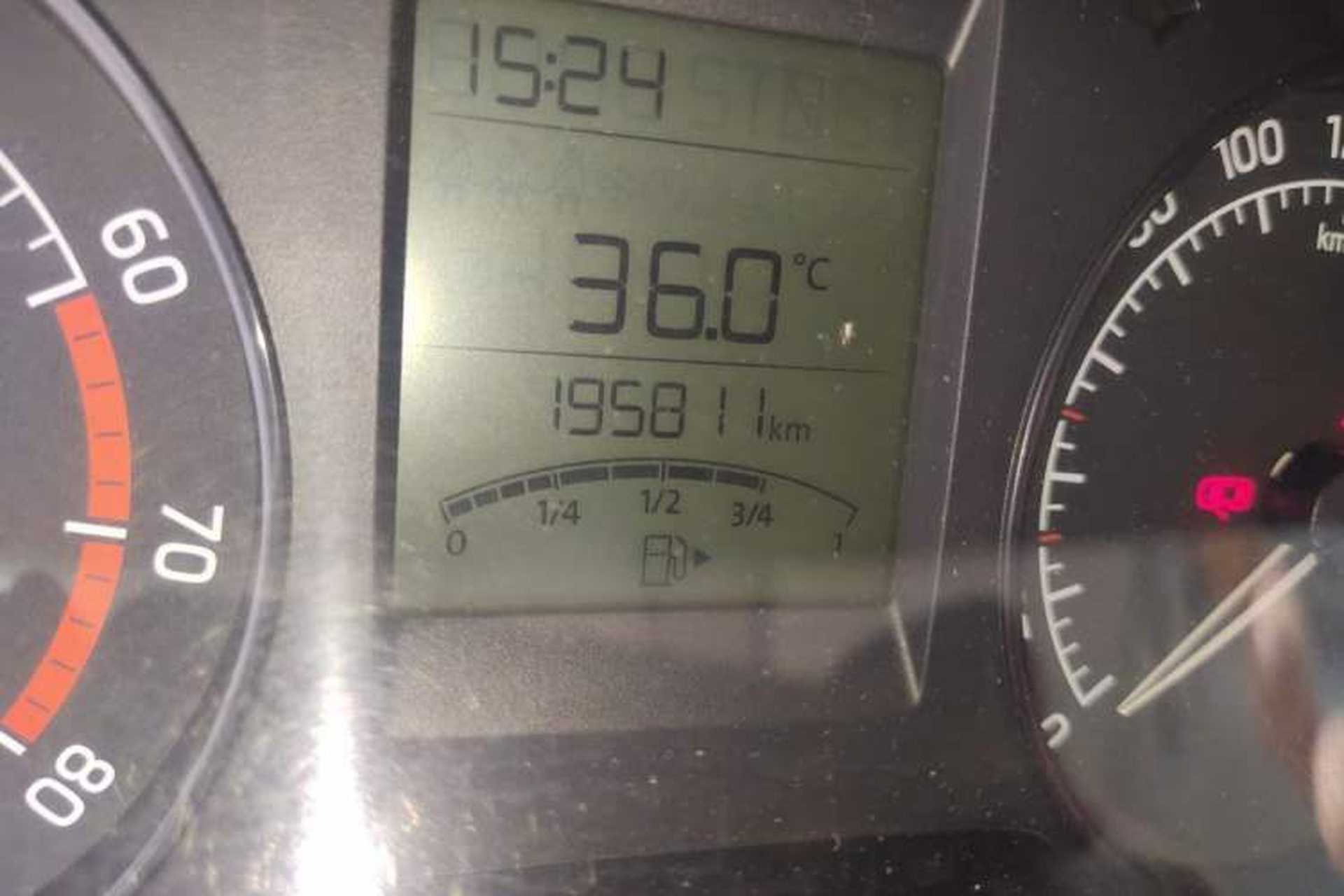 Used Skoda Rapid 2013 1.6L Manual Enjoyment Model Odometer Close Up