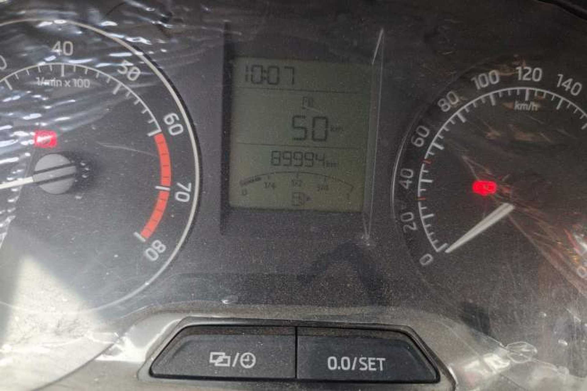 Used Skoda Rapid 2015 1.6L Manual Smart Selection Model Odometer Close Up