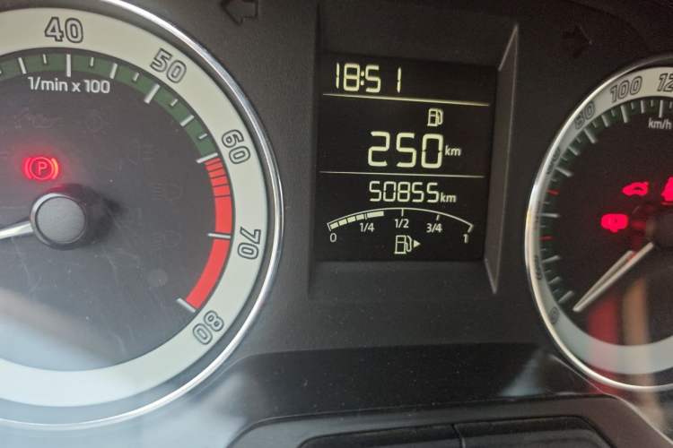 Used Skoda Rapid 2018 1.6L Manual Comfort Edition Odometer Close Up
