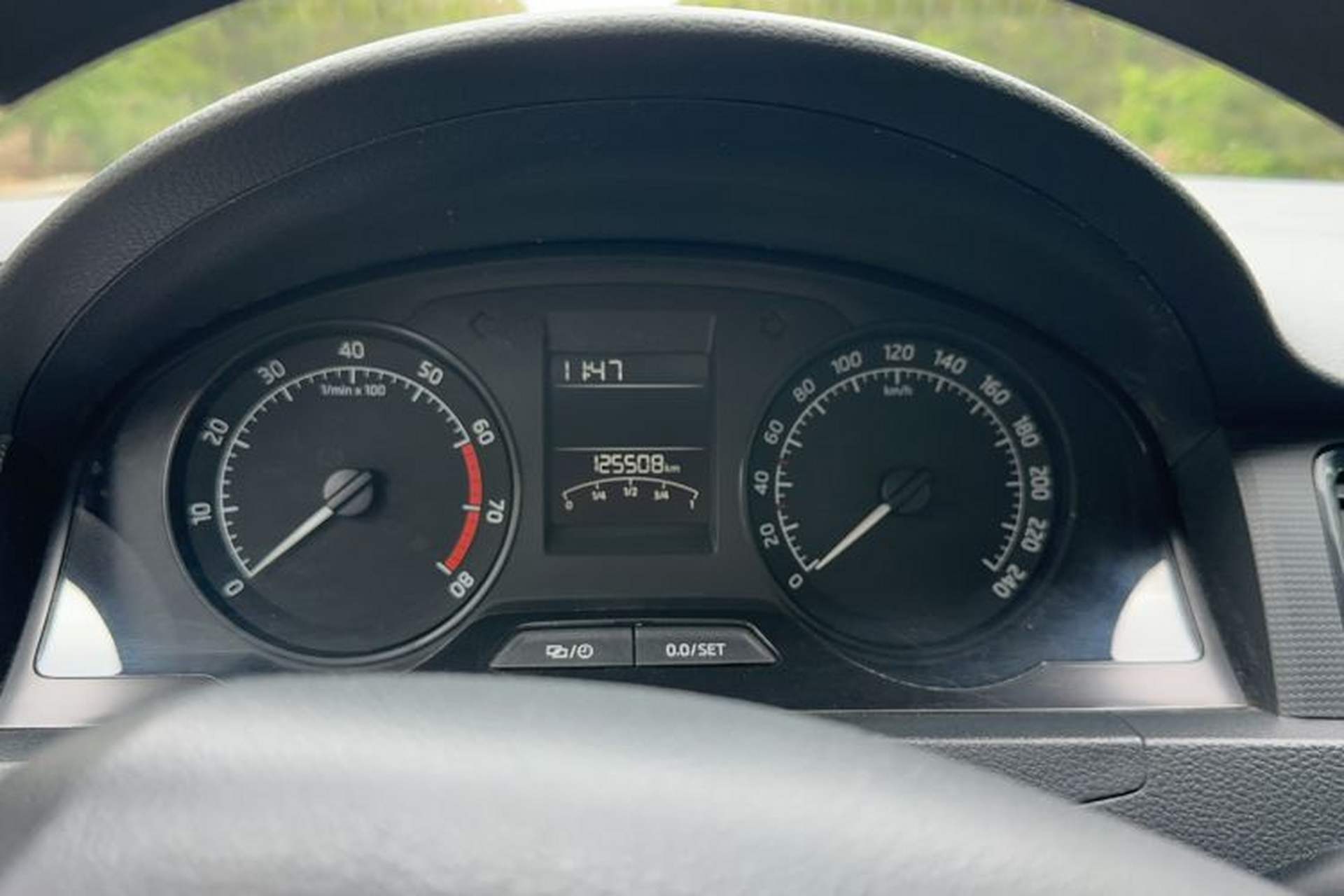 Used Skoda Rapid Spaceback 2016 Revised Version 1.4L Manual Front-Drive Edition Odometer Close Up