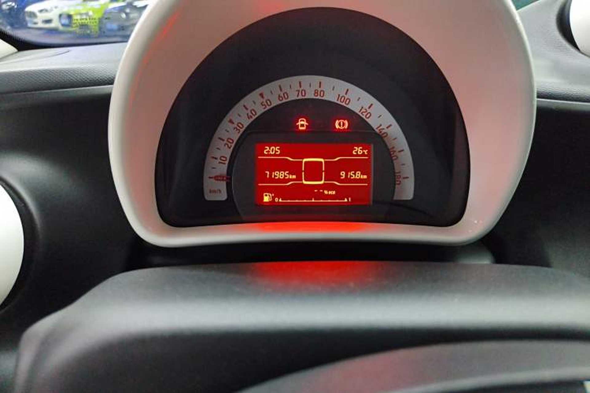 Used smart forfour 2016 1.0L 52 kW Dynamic Edition Odometer Close Up