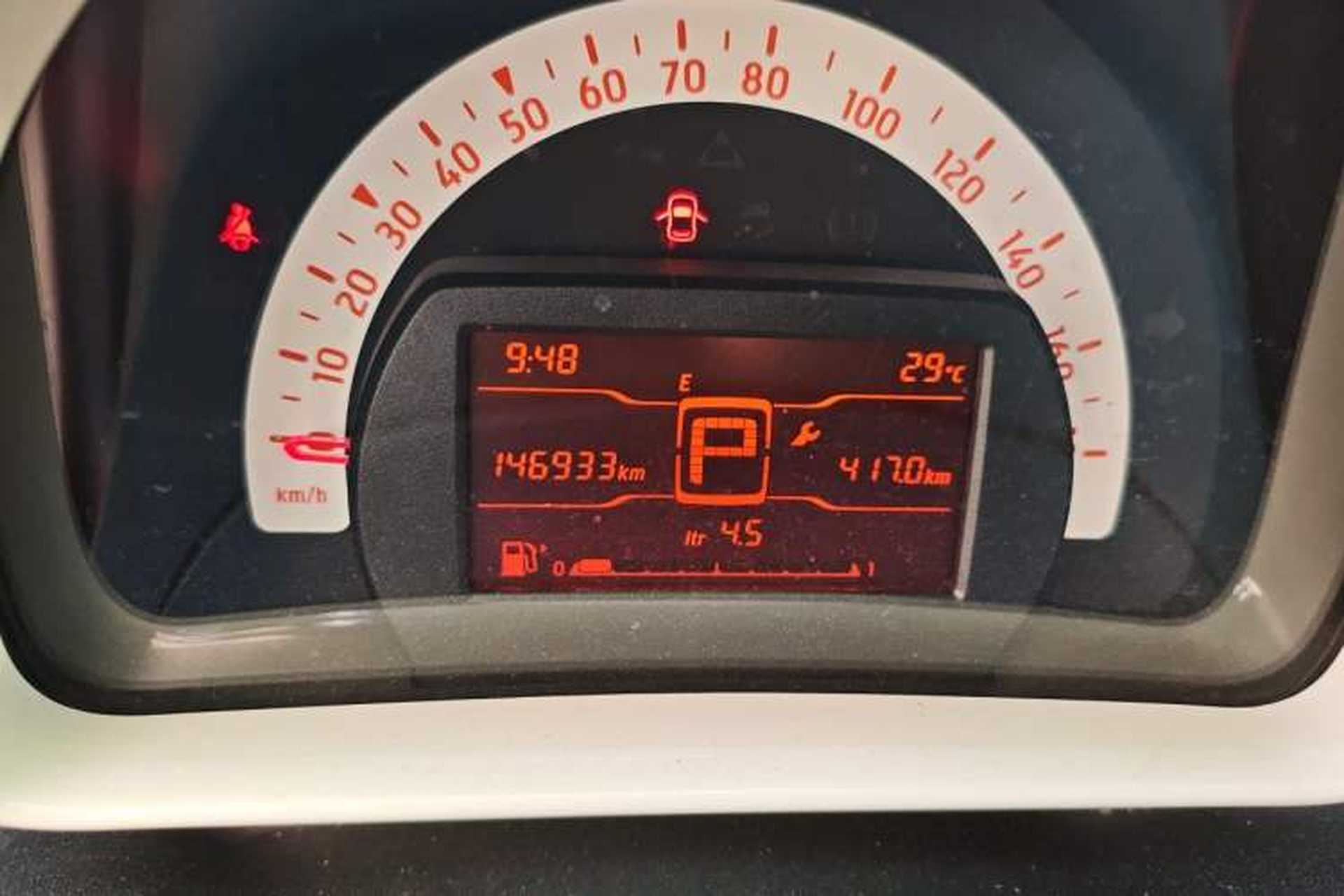 Used smart forfour 2016 1.0L 52 kW Dynamic Edition Odometer Close Up