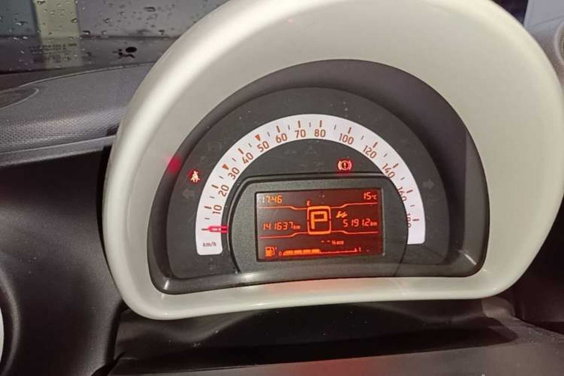 Used smart forfour 2016 1.0L 52 kW Dynamic Edition Odometer Close Up