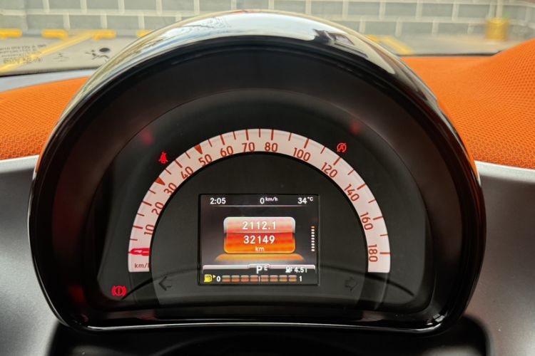 Used smart forfour 2016 1.0L 52 kW Passion Edition Odometer Close Up