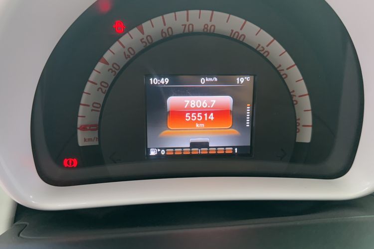 Used smart forfour 2016 1.0L 52 kW Passion Edition Odometer Close Up
