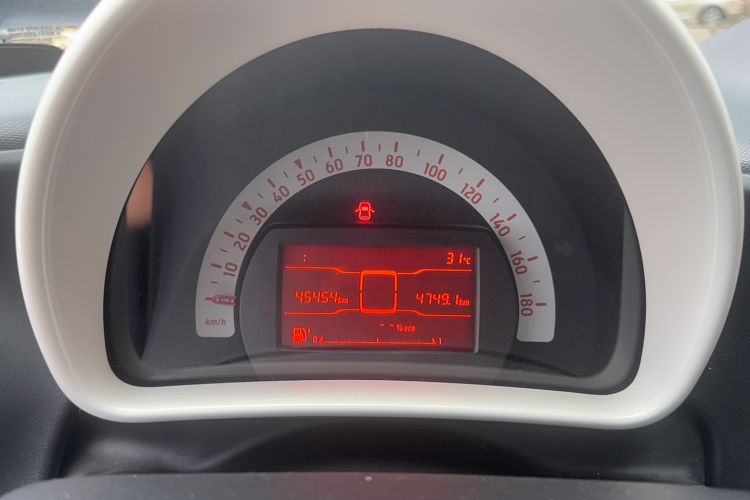 Used smart forfour 2016 1.0L 52 kW Dynamic Edition Odometer Close Up