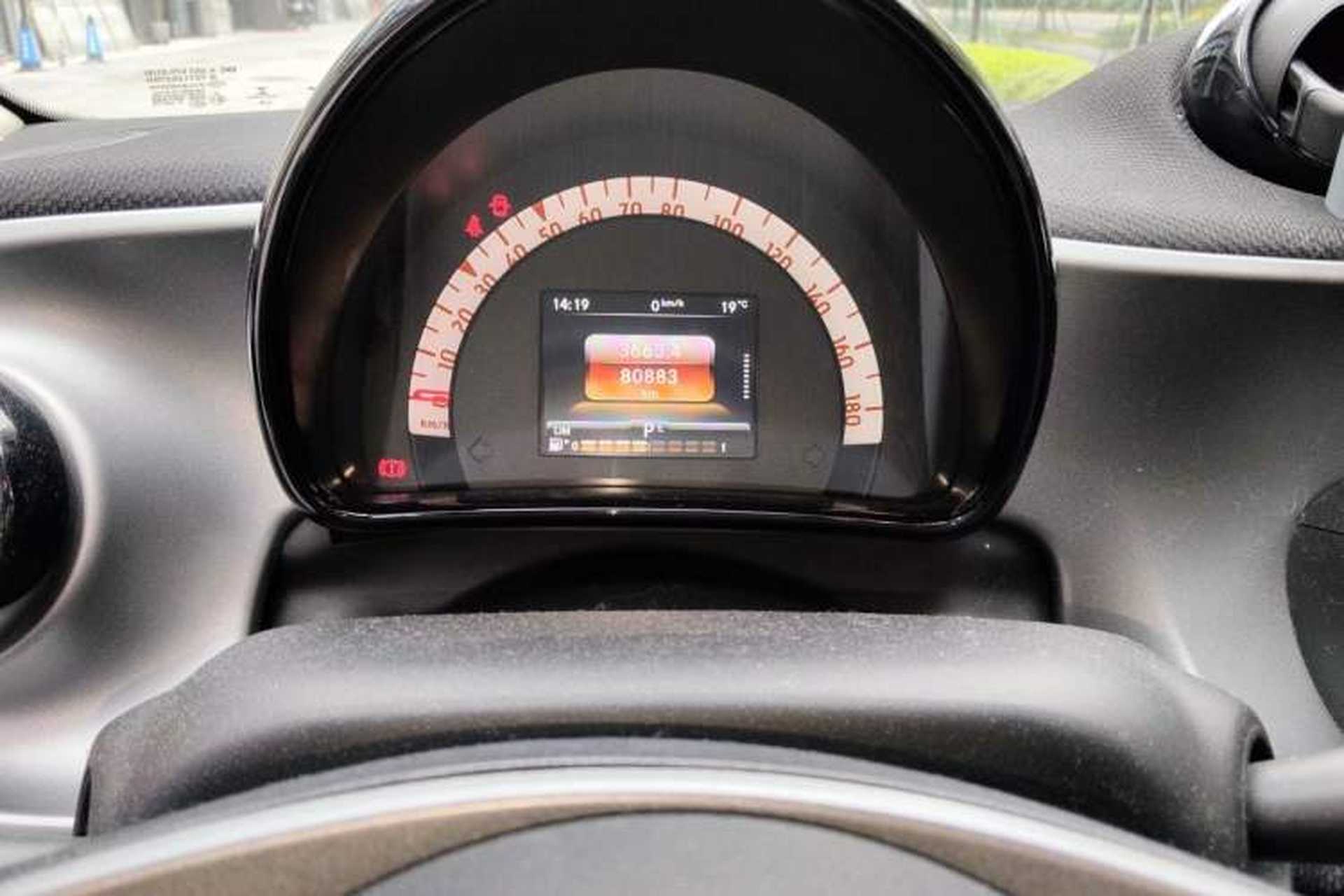 Used smart forfour 2016 1.0L 52 kW Passion Edition Odometer Close Up
