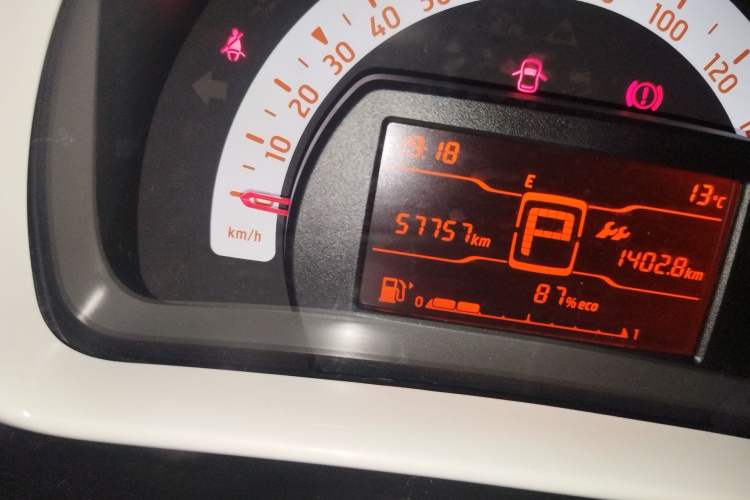 Used smart forfour 2018 1.0L 52 kW Dynamic Edition Odometer Close Up