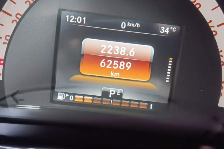 Used smart fortwo 2015 1.0L 52 kW Hardtop Passion Edition Odometer Close Up
