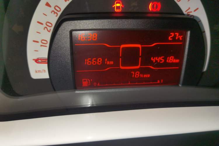 Used smart fortwo 2015 1.0L 52 kW hardtop Dynamic version Odometer Close Up