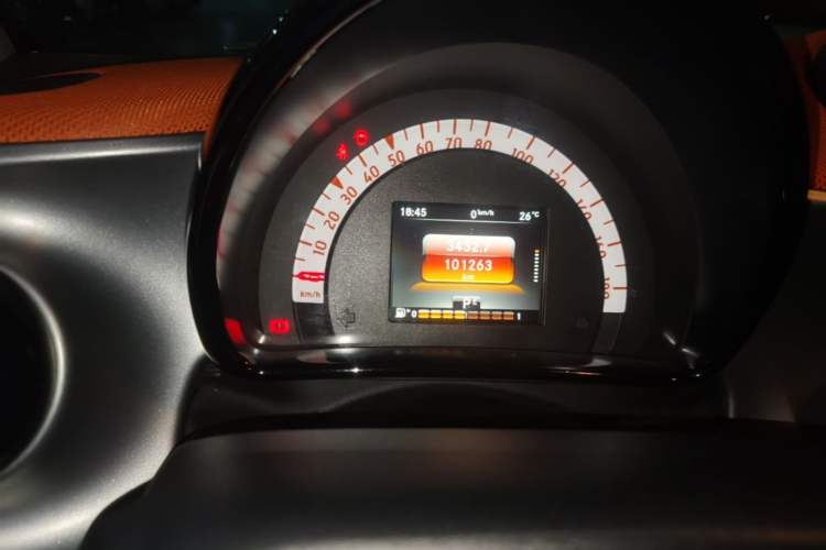 Used smart fortwo 2015 1.0L 52 kW Hardtop Passion Edition Odometer Close Up
