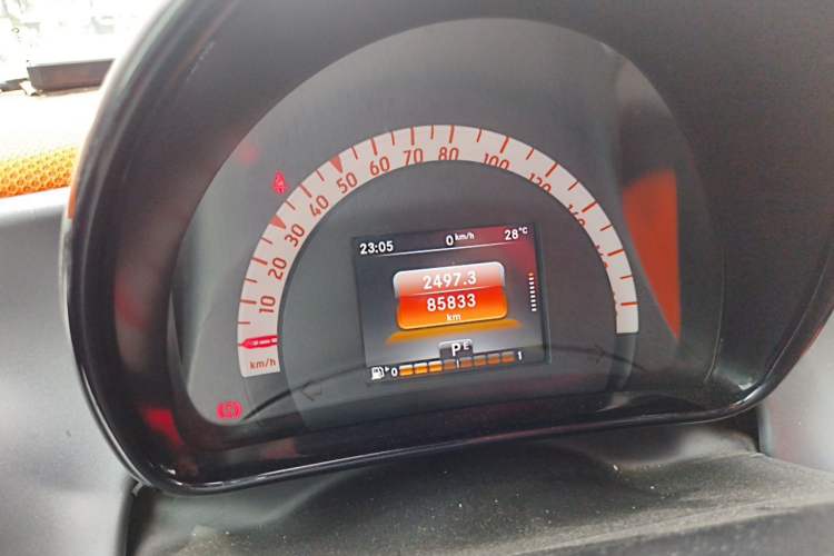 Used smart fortwo 2015 1.0L 52 kW hardtop Dynamic version Odometer Close Up