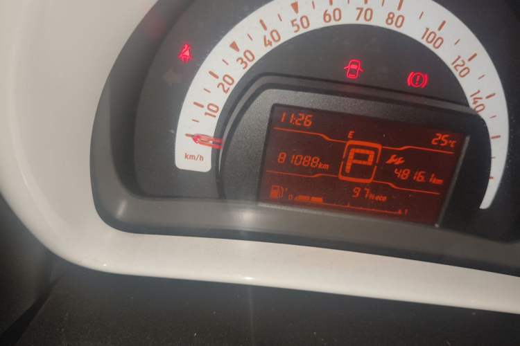 Used smart fortwo 2015 1.0L 52 kW hardtop Dynamic version Odometer Close Up