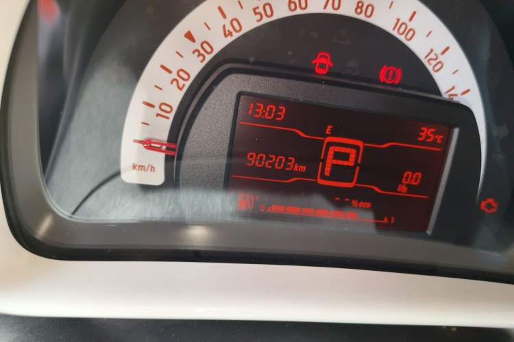 Used smart fortwo 2015 1.0L 52 kW hardtop Dynamic version Odometer Close Up