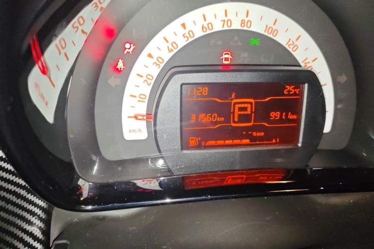 Used smart fortwo 2015 1.0L 52 kW hardtop Dynamic version Odometer Close Up