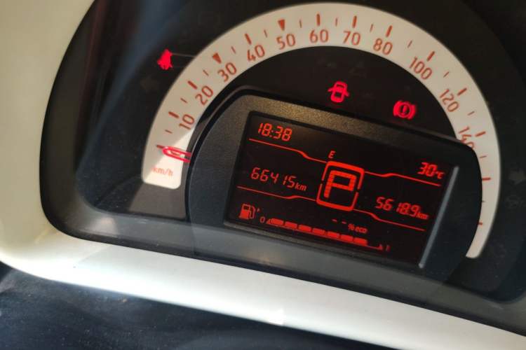 Used smart fortwo 2015 1.0L 52 kW hardtop Dynamic version Odometer Close Up