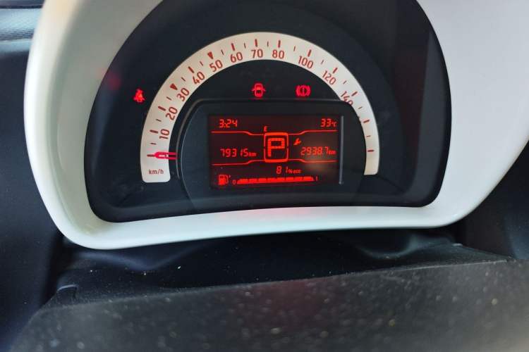 Used smart fortwo 2015 1.0L 52 kW hardtop Dynamic version Odometer Close Up