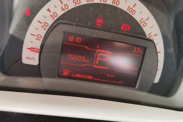 Used smart fortwo 2015 1.0L 52 kW hardtop Dynamic version Odometer Close Up