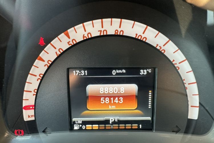 Used smart fortwo 2016 1.0L 52 kW Convertible Passion Edition Odometer Close Up