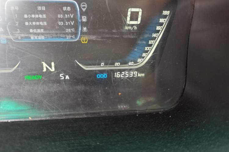 Used SRM New Energy Haishi EV 2021 Standard Model Odometer Close Up