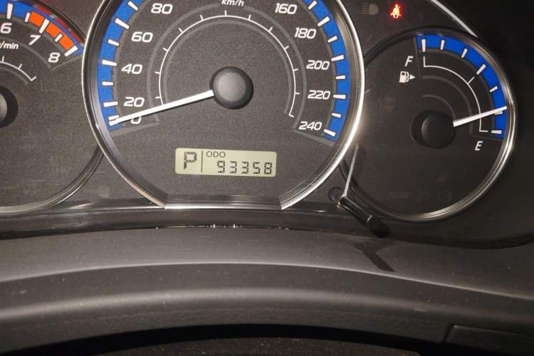 Used Subaru Forester 2010 2.5XT Luxury Navigation Edition Odometer Close Up