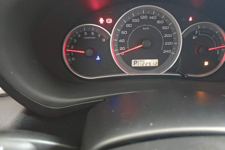 Used Subaru Impreza 2008 2.0R Sedan with Sporty Features and Navigation Odometer Close Up