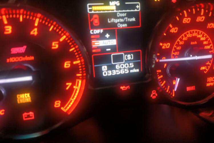 Used Subaru Impreza 2014 2.5T WRX STi Sedan Odometer Close Up