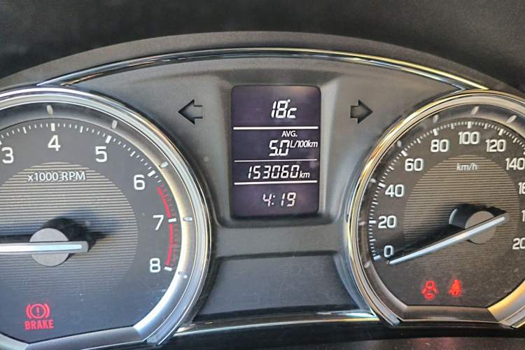 Used Suzuki Alivio 2015 1.6L Manual Comfort Model Odometer Close Up