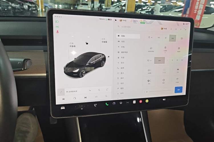 Used Tesla Model 3 2019 Long-Range Rear-Wheel-Drive Version Audio And AC Panel