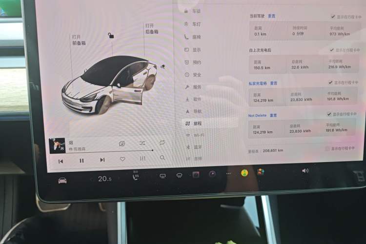 Used Tesla Model 3 2019 Long-Range All-Wheel-Drive Version Audio And AC Panel