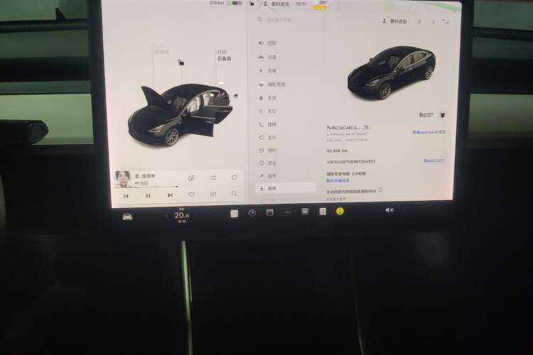 Used Tesla Model 3 2019 Long-Range All-Wheel-Drive Version Audio And AC Panel