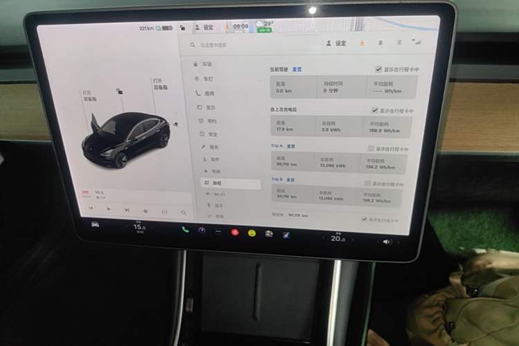 Used Tesla Model 3 2019 Standard Range Rear-Drive Upgraded Version Audio And AC Panel
