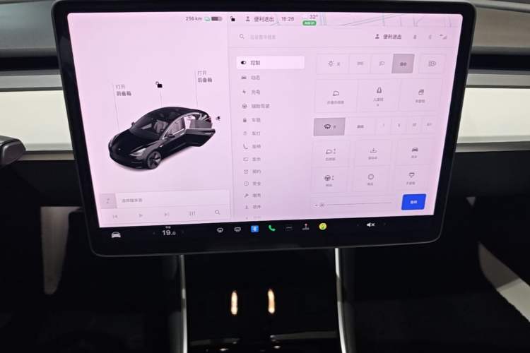 Used Tesla Model 3 2019 Long-Range All-Wheel-Drive Version Audio And AC Panel