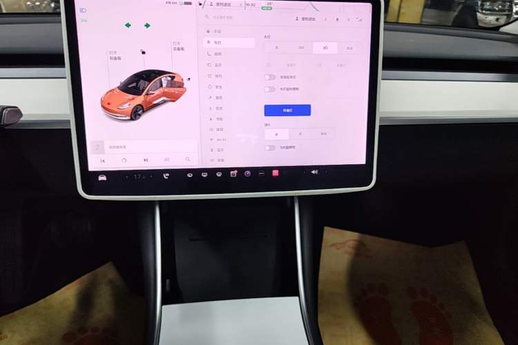 Used Tesla Model 3 2019 Long-Range Rear-Wheel-Drive Version Audio And AC Panel