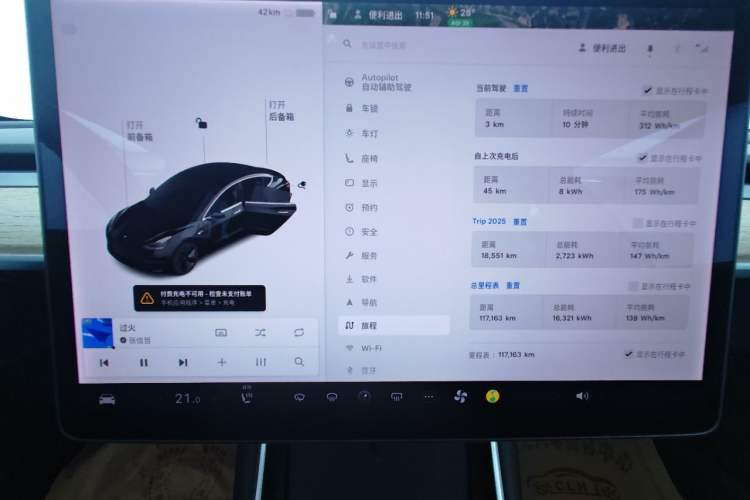 Used Tesla Model 3 2019 Long-Range All-Wheel-Drive Version Odometer Close Up