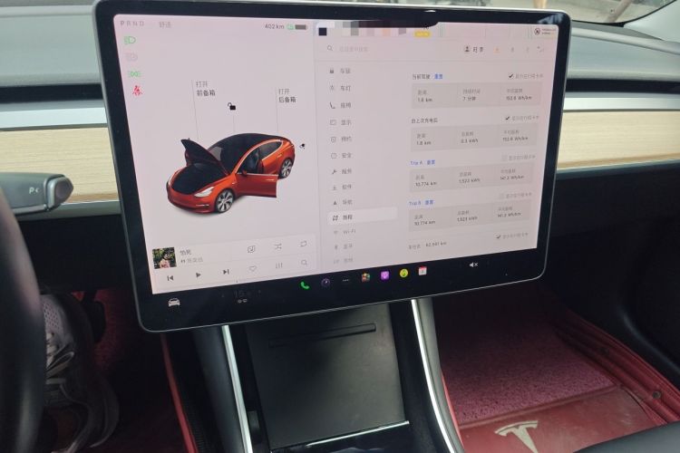 Used Tesla Model 3 2019 Long-Range Rear-Wheel-Drive Version Audio And AC Panel